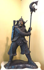 Bronze Sculpture Of Japanese Warrior In Samurai Traditional Costume. 50