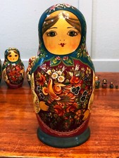 RARE 1988 USSR Matryoshka • Signed Antonov I.G. Zagorsk • 13-Piece Museum Set picture