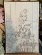 BIG DOG INK LEGEND OF OZ WICKED WEST ERIC BASALDUA EBAS ORIGINAL GLINDA ART picture