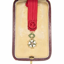 Miniature Officer Medal Of The Legion Of Honor, In Gold And Enamel picture