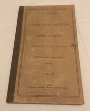 Pre Civil War 1856 Maine Journal Constitutional Convention Articles Separation picture