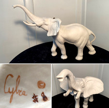 RARE LARGE Vintage CYBIS Bisque Porcelain ELEPHANT Sculpture Statue #8 of 100 picture