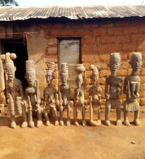 8 West Africa Antique Wooden Statues with Gov Cert of Authenticity picture