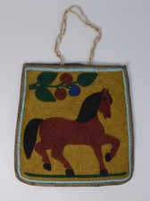 Plateau Nez Perce Beaded Horse Pictorial Flat bag ca 1900 picture