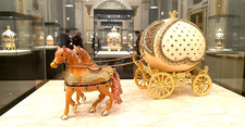 1989 Antique Fabergé egg House Warming Gift Natural Ostrich Egg HANDMADE 24KGOLD picture