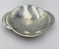 Eugene Belone Vintage Navajo Sterling Silver Heavy Solid Ashtray Handled Dish picture