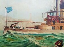 1869 JOHN SCOTT antique british painting civil war navy ship battleship nautical picture