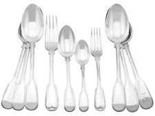 Antique Victorian Sterling Silver Canteen of Cutlery For Twelve Persons picture