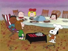 6 PEANUTS Holiday Lt Ed Animation Cels as Outlined in Description picture