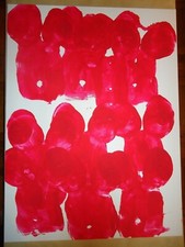 SYMPHONY IN RED 30'' X 40'' CANVAS ABSTRACT PAINTING BY COMIC ARTIST JAMES CHEN picture
