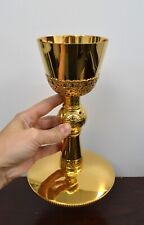 Nice Older Gold Plated Celtic Chalice, All Sterling Silver, St. Patrick (H28850) picture