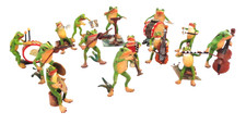 14 Piece Extraordinary Austrian Vienna Bronze FROG Orchestra picture