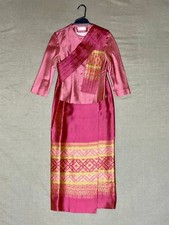 Thai Airways Cabin Crew Uniform 3pcs Set 100% Thai Silk Authentic Used picture