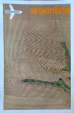 SWISSAIR AIRVIEW ARGENTONA Vintage 1971 poster AIRLINES GERSTER 25x40 NM LINEN picture