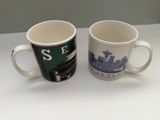 Rare HTF Starbucks Seattle Cup 2003 Version 1 City Scenes Mt Rainer Mistake Mug picture