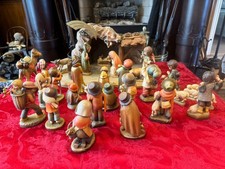 VINTAGE ANRI ITALY HAND CARVED WOODEN NATIVITY WITH MANGER LOT 31 picture