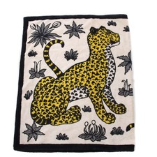 Hermes Les Leopards Cotton Beach Towel White 150x91 cm Used picture