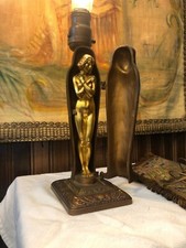 Rare Antique 1920’s L.V Aronson Egyptian Revival Lamp. Erotic Woman. Circa 1923 picture