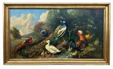 Julius Scheuerer German 1859-1913 Bird Kingdom LARGE 27.5 x 49 Inches picture