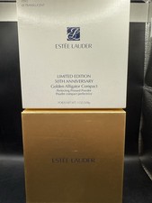 Estee Lauder  50TH ANNIVERSARY LIMITED EDITION GOLDEN ALLIGATOR COMPACT NIB picture
