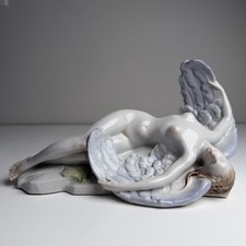Herend Hungary Large Porcelain Figurine #15717 Reclining Nude Winged Angel Woman picture