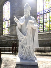 Nice Large Carved Marble Statue of St. Augustine, 60