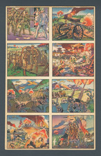 1938 R69 Horrors of War 8-card Uncut Panel/Sheet with #240 Frightful Cost of War picture