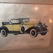 Vintage 1931 Cadillac V-16 Roadster Car Illustration by R. McKee picture
