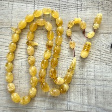 Unique honey Single Stone natural Amber Tesbih 37 Beads 18x13mm 82.4g picture