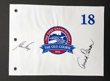 Arnold PALMER & Gary PLAYER RARE SIGNED St Andrews Golf Pin Flag AFTAL RD COA picture