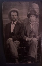 Antique Tintype Of William Henry Harrison Antrim With Stepson William H. Bonney  picture