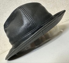 Mila Schon Lamb Leather L 58Cm Fedora Hat Black Mne Rare Model Limited Edition L picture