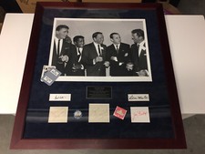 Framed Original Autographs The Rat Pack Sands Casino Cards Photograph Art picture