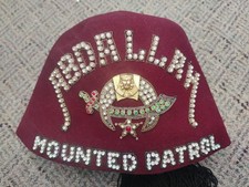 Vintage Shriners Fez Hat Abdallah Mounted Patrol Hand Embroidered Kansas City picture