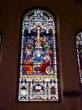 Large German Stained Glass Church Window, 176