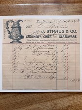 Antique 1890s Levi Strauss & Co. San Francisco Billhead - Pristine Condition picture