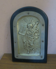 1940'S BEZALEL MOSES MT SINAI JEWISH ART PLAQUE RELIEF JUDAICA PALESTINE ISRAEL picture