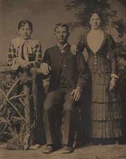 Frank James & Martha Jane Presgrove(right)  tintype Photo--READ__ picture