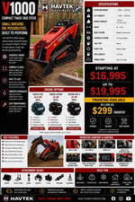 Havtek V1000 Compact Tracked Skid Steer Loader 24 HP 1,401-1,500 lb Load picture