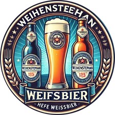 2D Flat, Weihenstephan Wheat Beer Tin Metal Signs Home Décor Vintage Bavarian picture