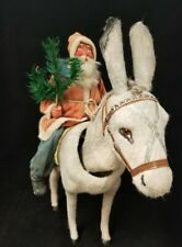 Exceptional Antique 1900's Santa on Nodder Donkey in Excellent Condition 16” picture
