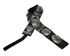 Navajo Fine Bisbee Turquoise Settings  Concho Belt By Herbert Taylor (1951-1996) picture