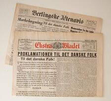 WW2 very rare historic Danish newspapers - Germany's invasion of Denmark 1940 picture