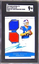 2018 NATIONAL TREASURES ROOKIE NFL GEAR SIGNATURE COMBOS JOSH ALLEN RC SGC 9 picture