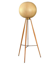 Rare George Nelson Original Tripod Round Bubble Floor Lamp Howard Miller 1950s picture