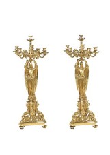 STUNNING CANDELABRAS BRONZE CHERUB Antique 1904 Museum Quality picture