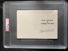 AKIRA KUROSAWA SIGNED XMAS CARD RARE JAPANESE DIRECTOR PSA SLABBED picture