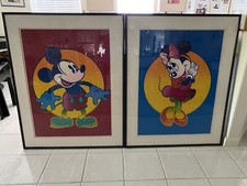Peter Max signed Mickey And Minnie Mouse Serigraphs picture