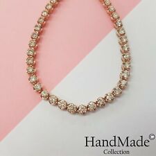Natural Diamond Eternity Tennis Necklace 35 CT 18K Rose Gold F-G-H/VS1-VS2 picture