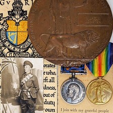 WW1 Australian Army Anzac Camel Corps KIA casualty set medals death plaque Gaza picture
